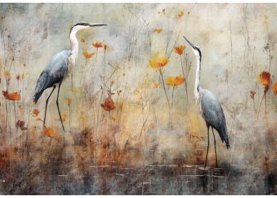 Флис Фототапет Художествено пано Чапли